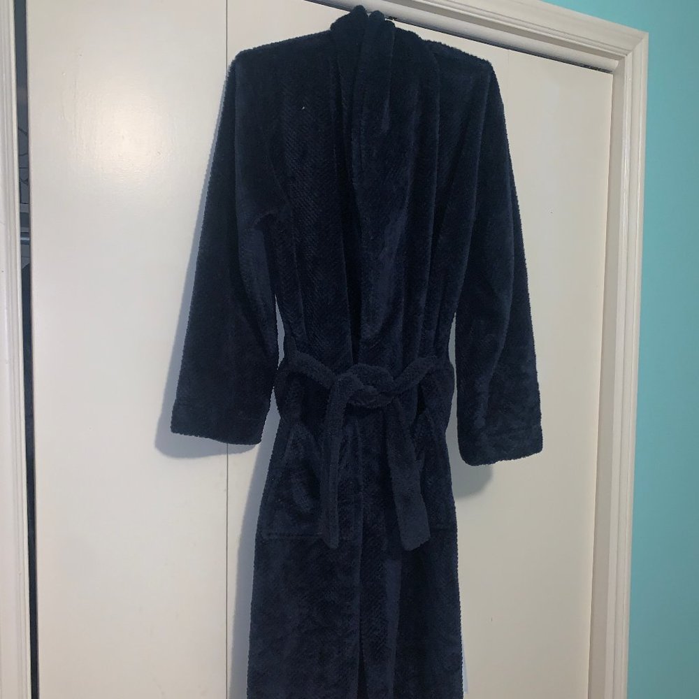 George's Sherpa Navy Robe Size S/M